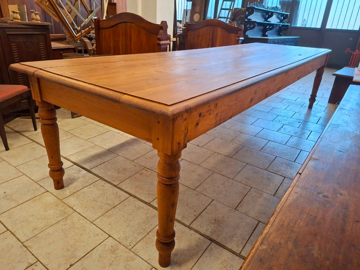 Grande tavolo in cipresso dell'Ottocento-photo-4