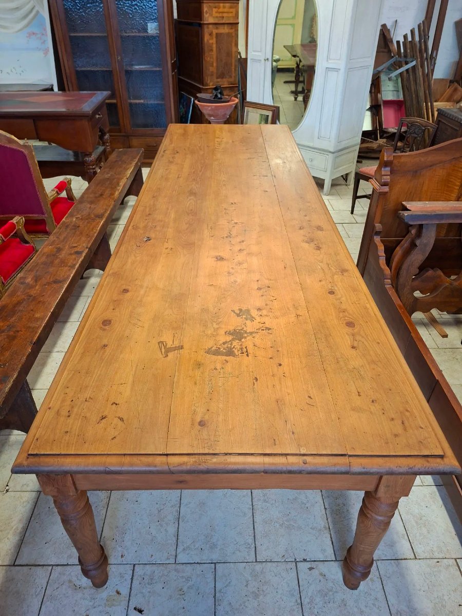 Grande tavolo in cipresso dell'Ottocento-photo-2