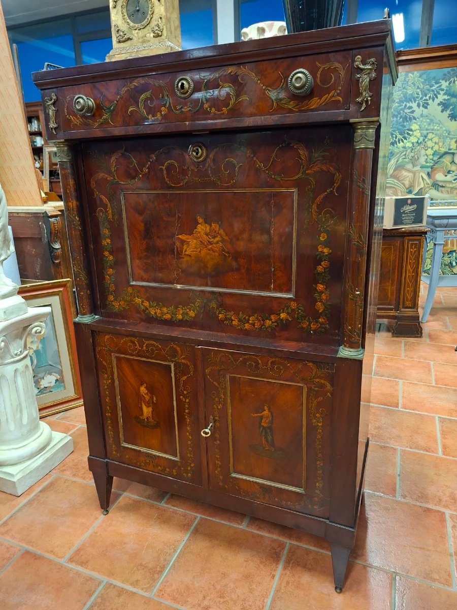 Secretaire neoclassico dipinto-photo-2