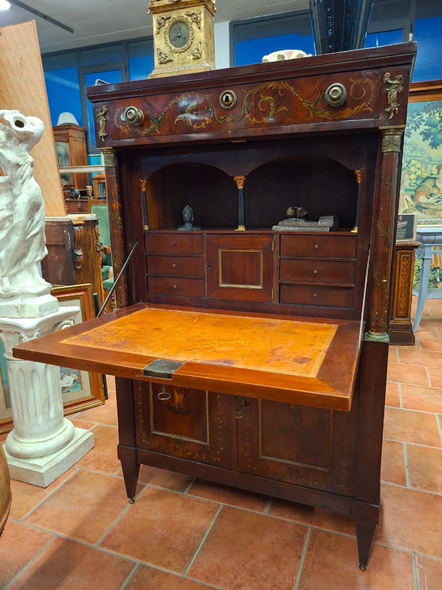 Secretaire neoclassico dipinto-photo-3