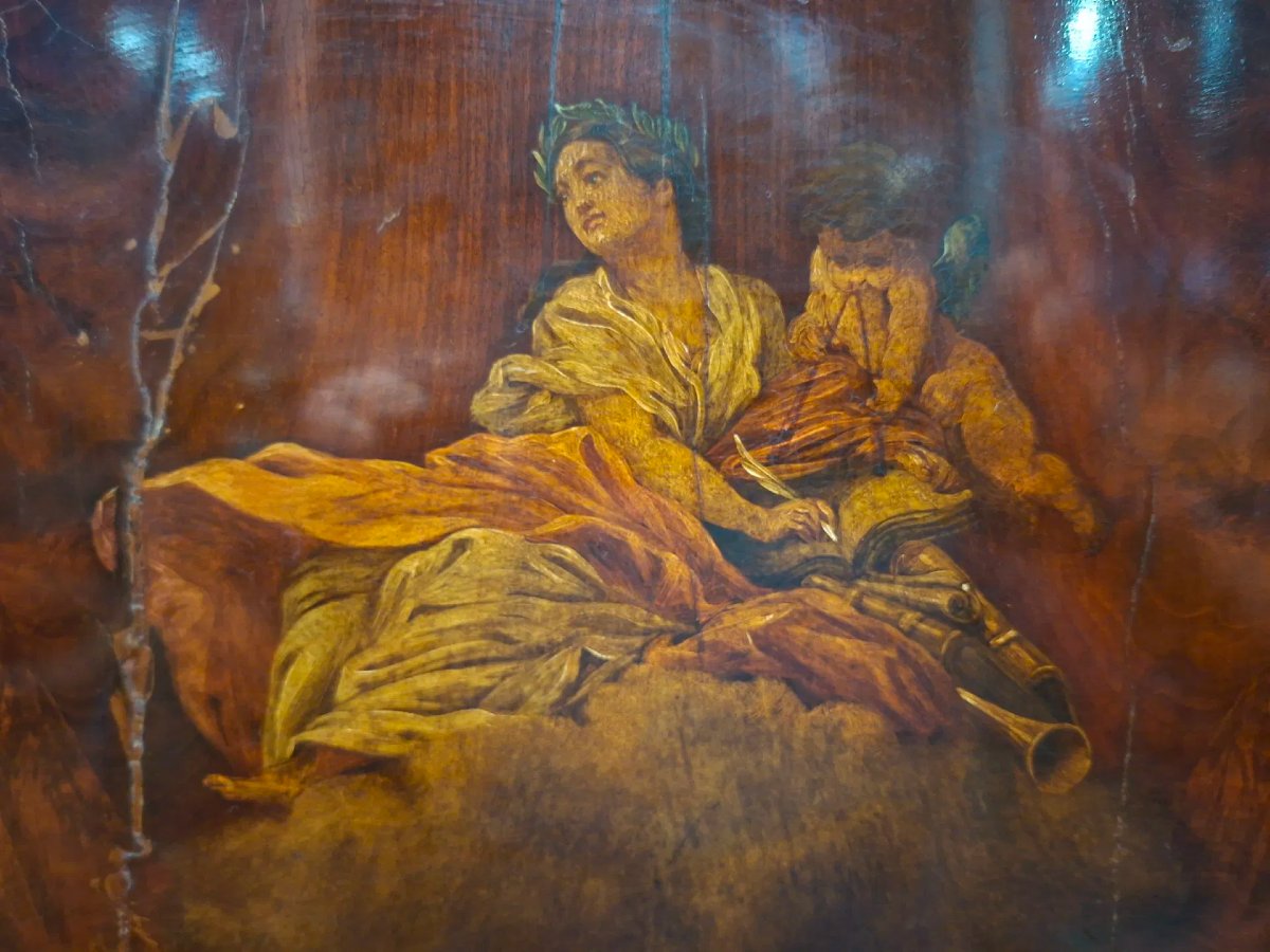 Secretaire neoclassico dipinto-photo-1