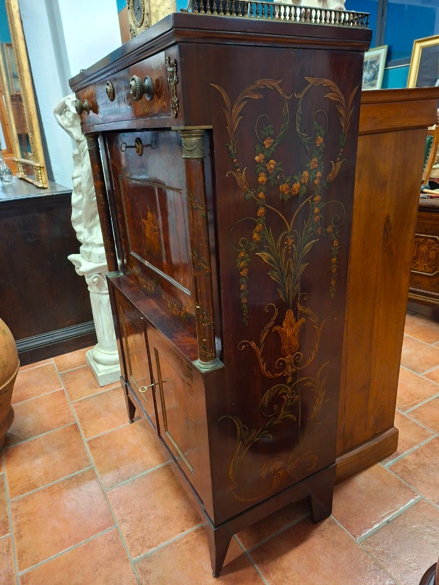 Secretaire neoclassico dipinto-photo-4