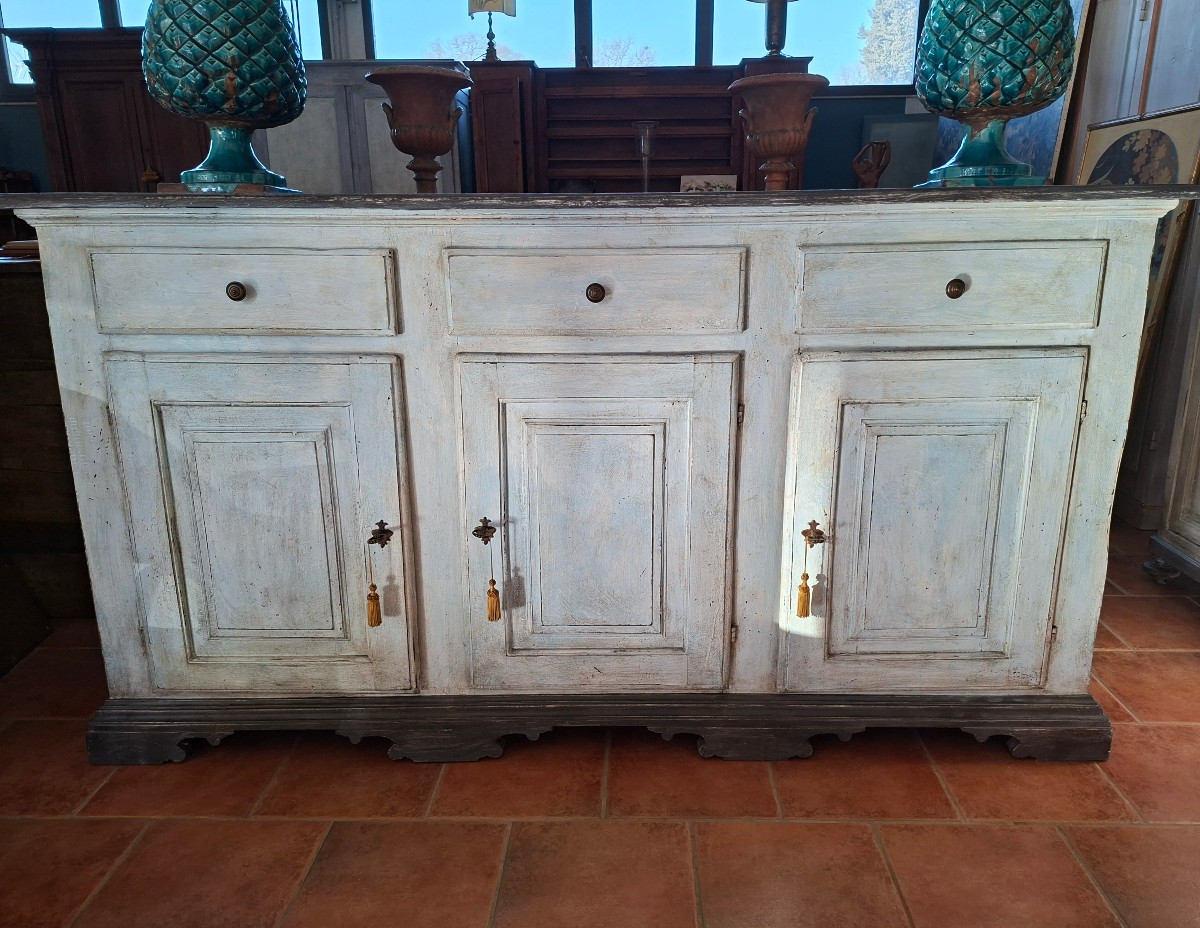 Credenza del '700  a 3 porte dipinta-photo-2