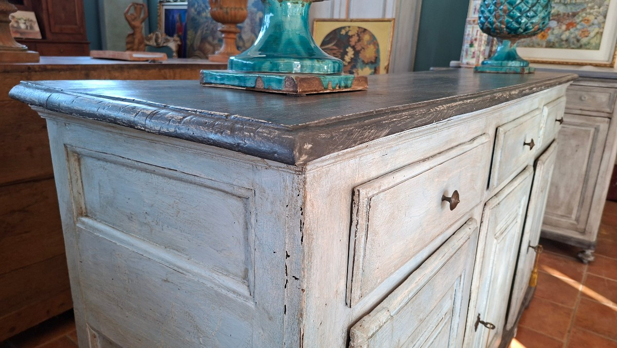 Credenza del '700  a 3 porte dipinta-photo-3