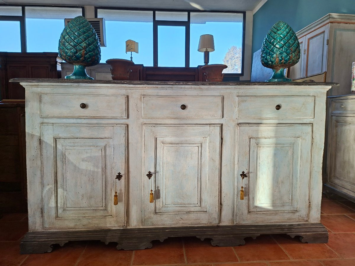 Credenza del '700  a 3 porte dipinta-photo-1