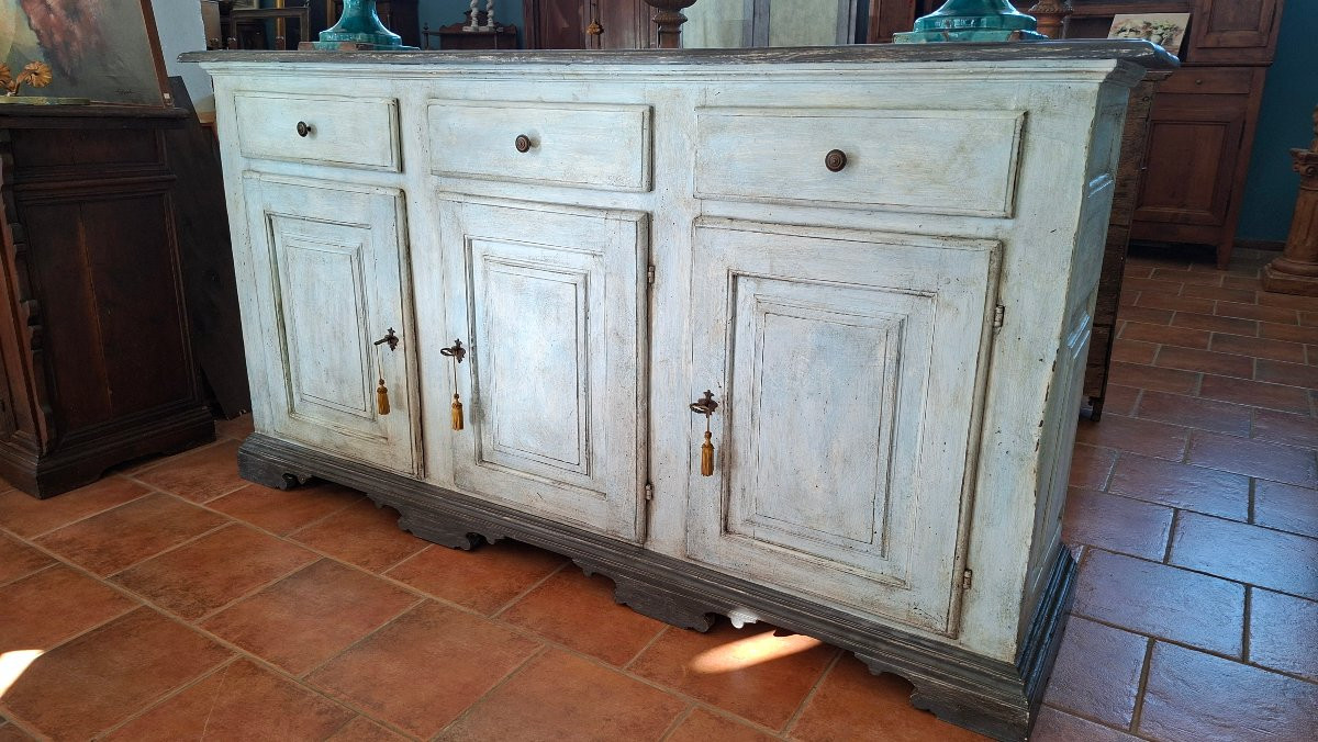 Credenza del '700  a 3 porte dipinta-photo-2