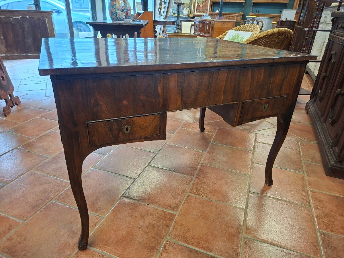 Scrivania da centro in palissandro e noce con segreto-photo-6