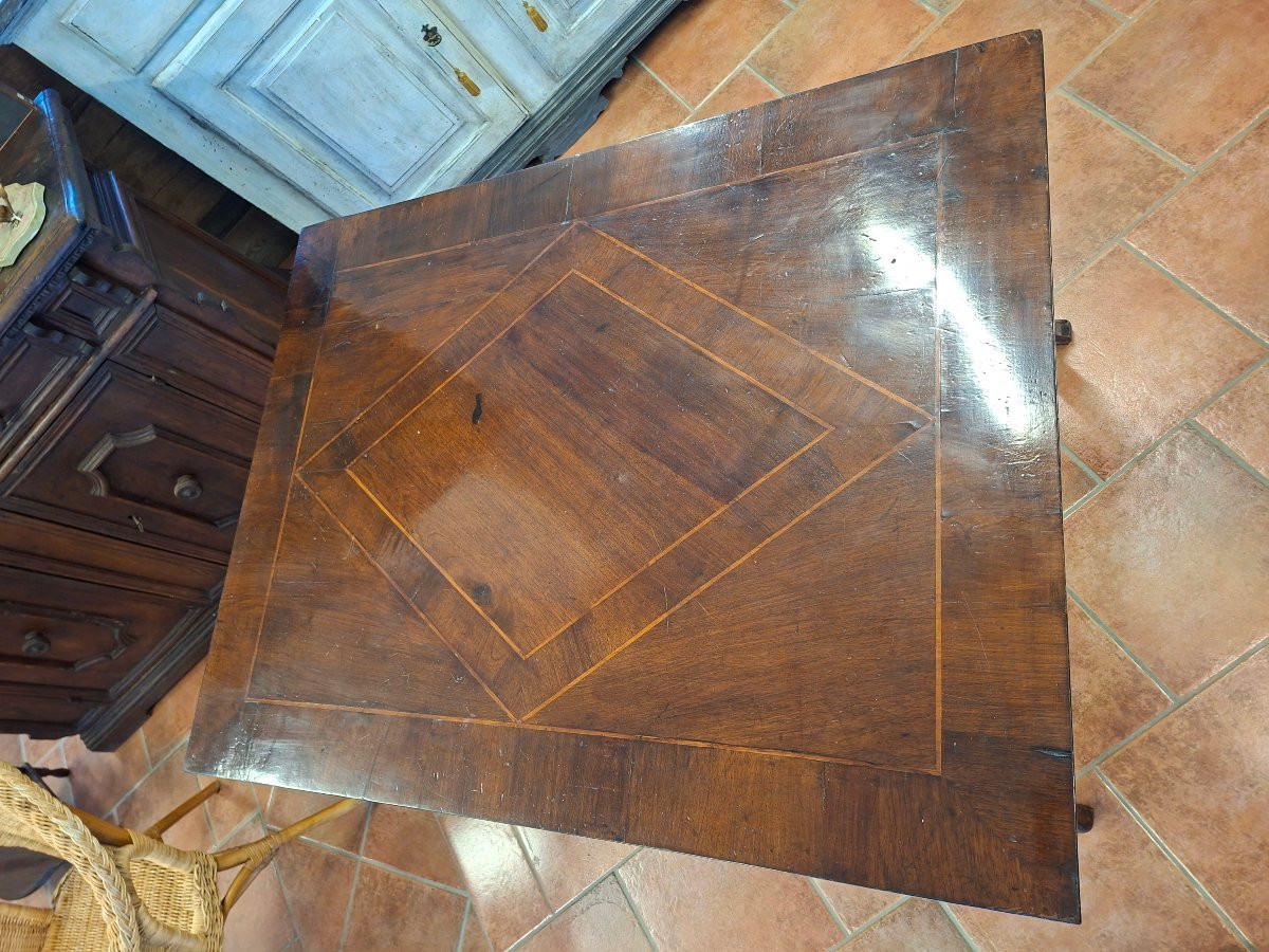 Scrivania da centro in palissandro e noce con segreto-photo-7