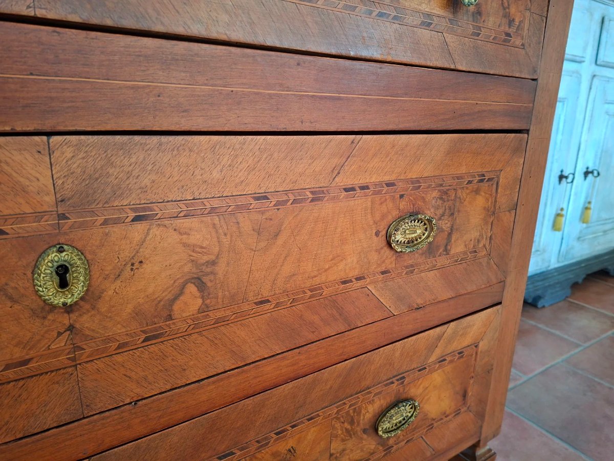 Comò in stile Luigi XVI intarsiato-photo-4