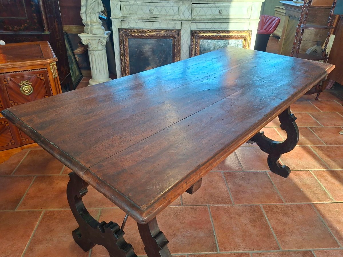 Tavolo a lira in noce-photo-2