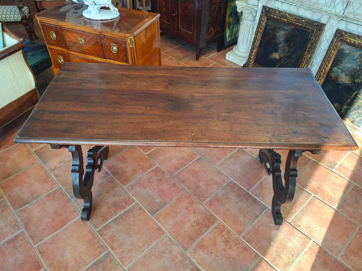 Tavolo a lira in noce-photo-3