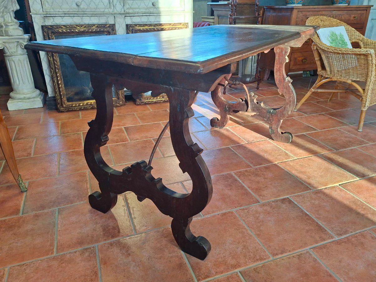 Tavolo a lira in noce-photo-2