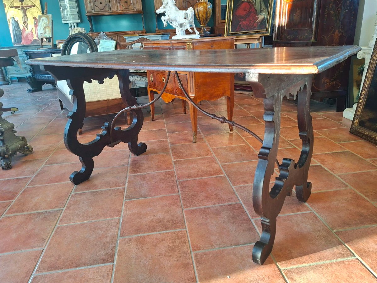 Tavolo a lira in noce-photo-4