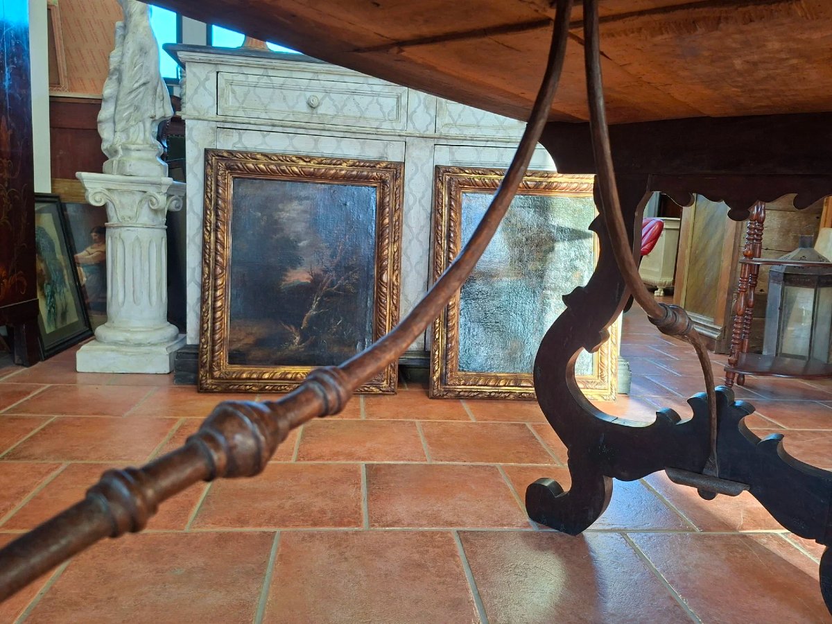 Tavolo a lira in noce-photo-5