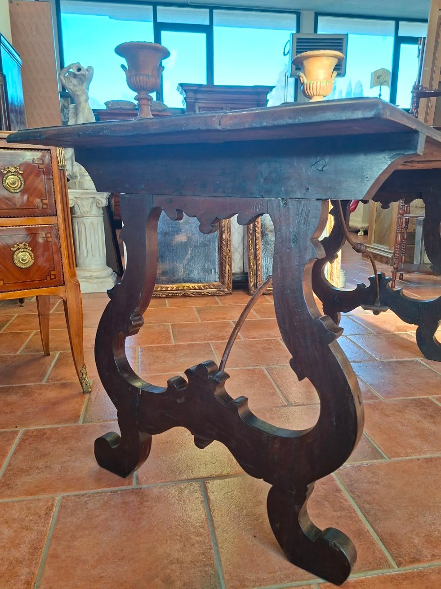 Tavolo a lira in noce-photo-6