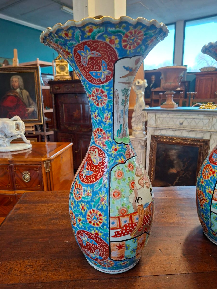 Coppia di vasi giapponese, Kutani, seconda metà dell'Ottocento-photo-3