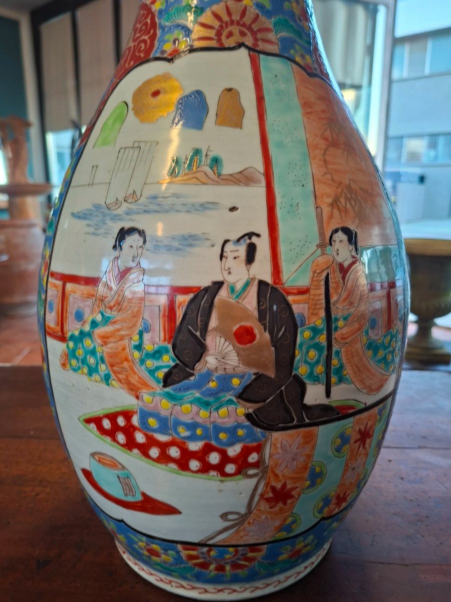 Coppia di vasi giapponese, Kutani, seconda metà dell'Ottocento-photo-4