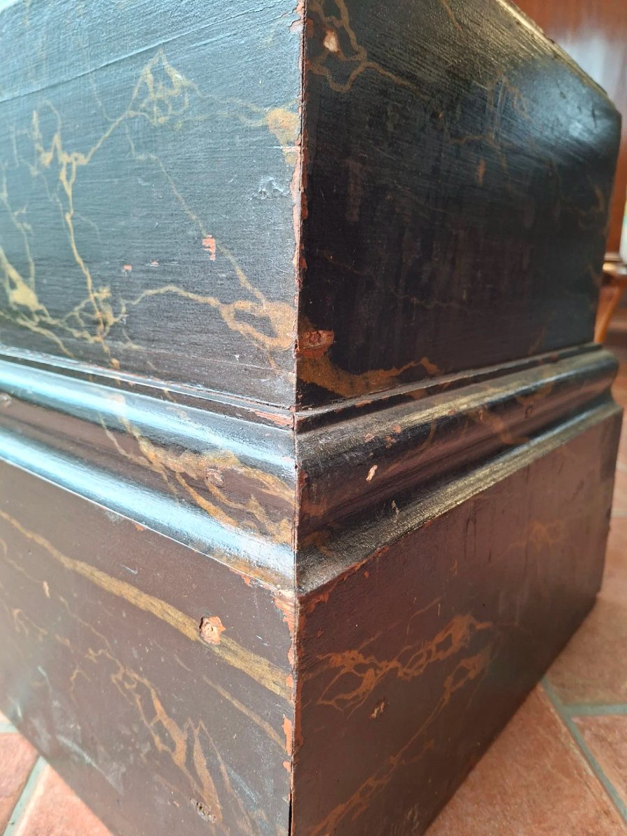  Coppia di basi per sculture in legno dipinto-photo-1