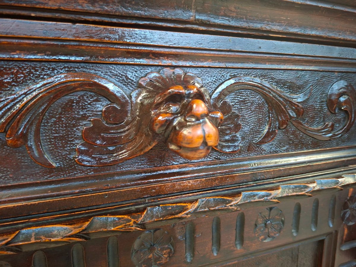 Credenza neorinascimentale in noce-photo-3