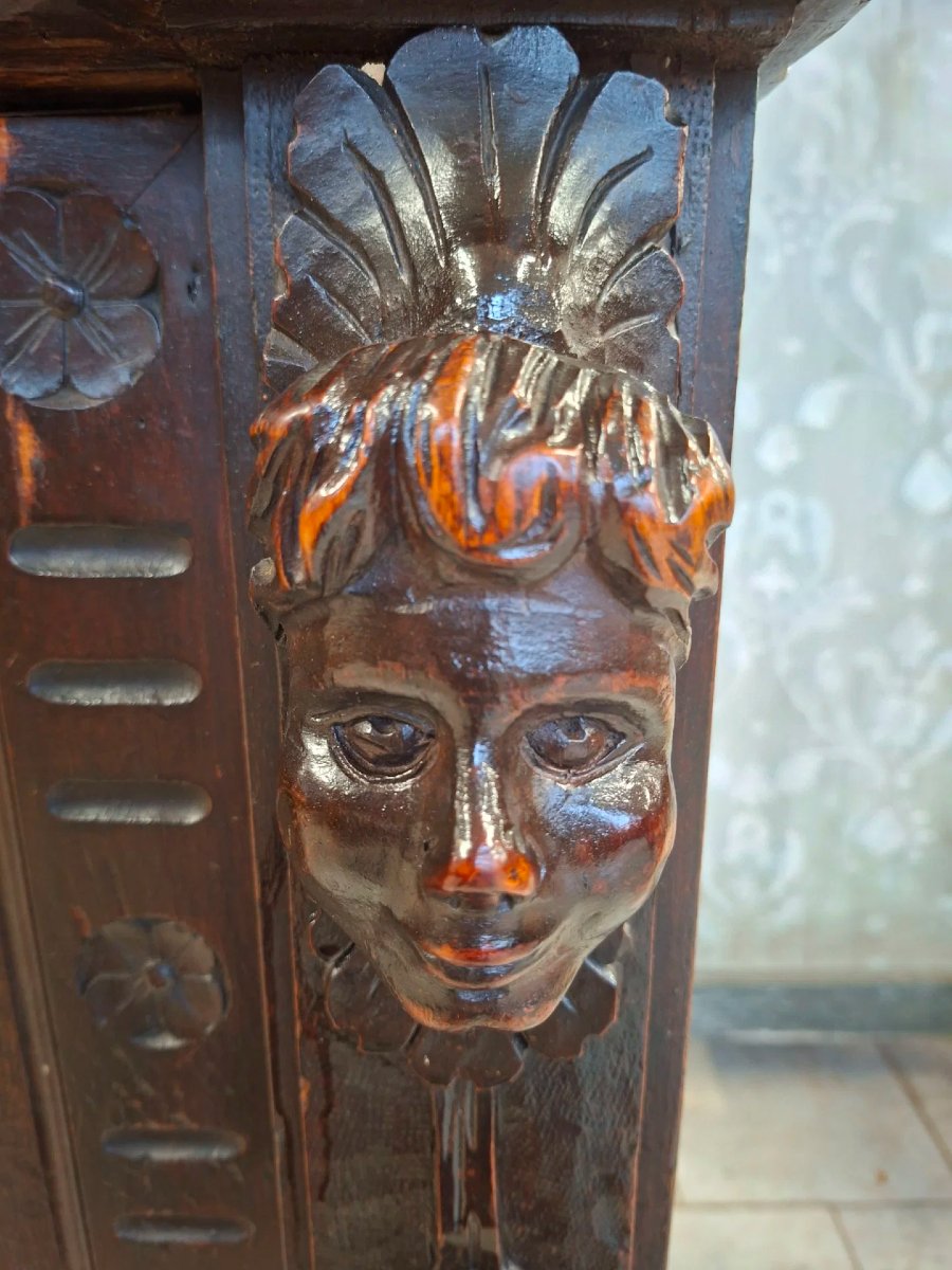 Credenza neorinascimentale in noce-photo-1