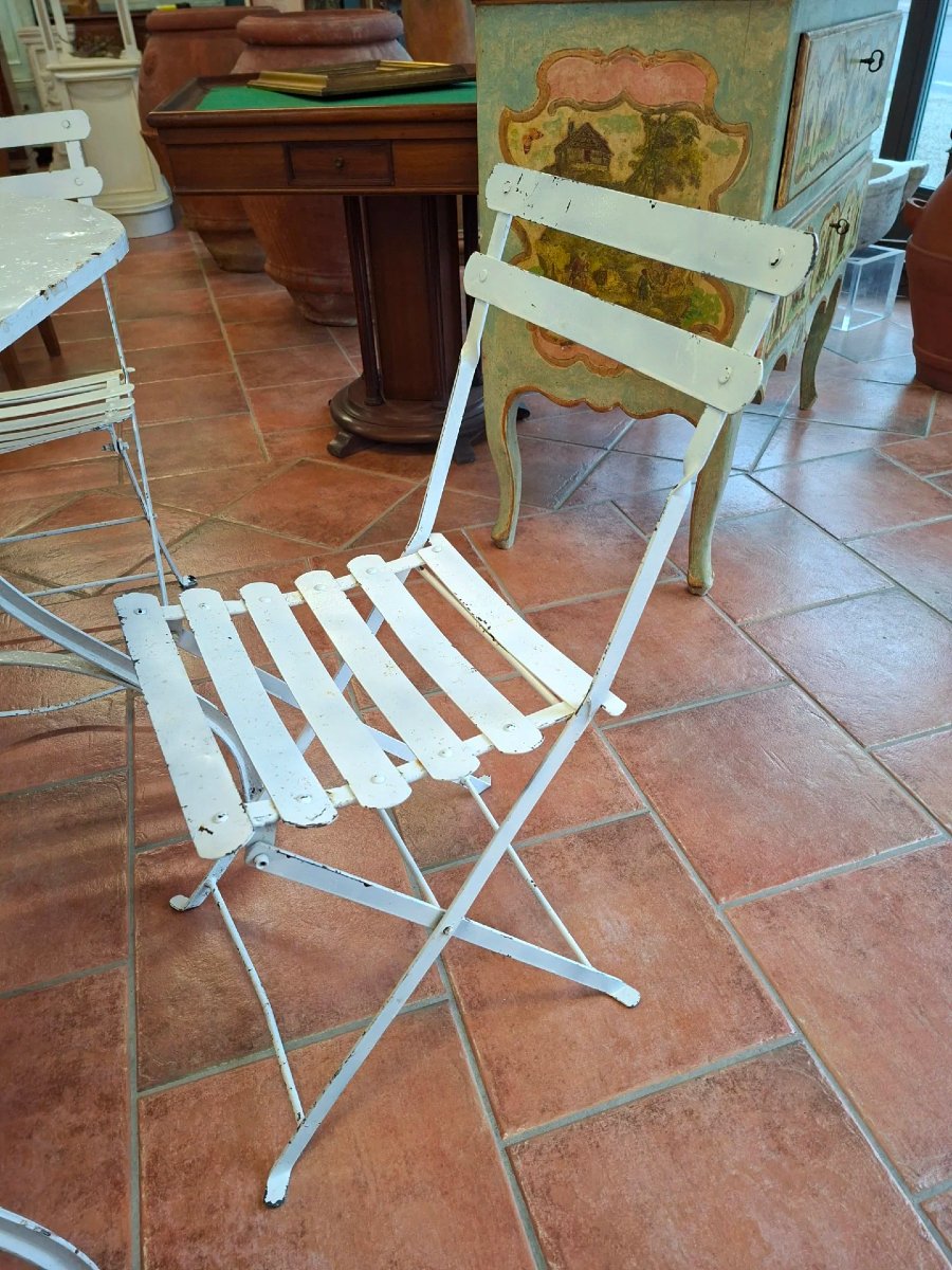 Tavolo in ferro con quattro sedie in ferro-photo-5