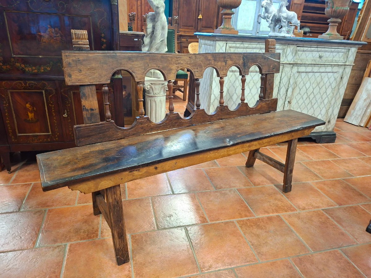 Panca fratina in noce e castagno del '700-photo-5