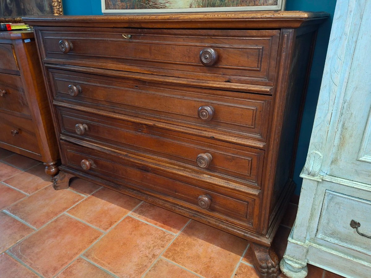 Comò in noce a 4 cassetti del '600-photo-4