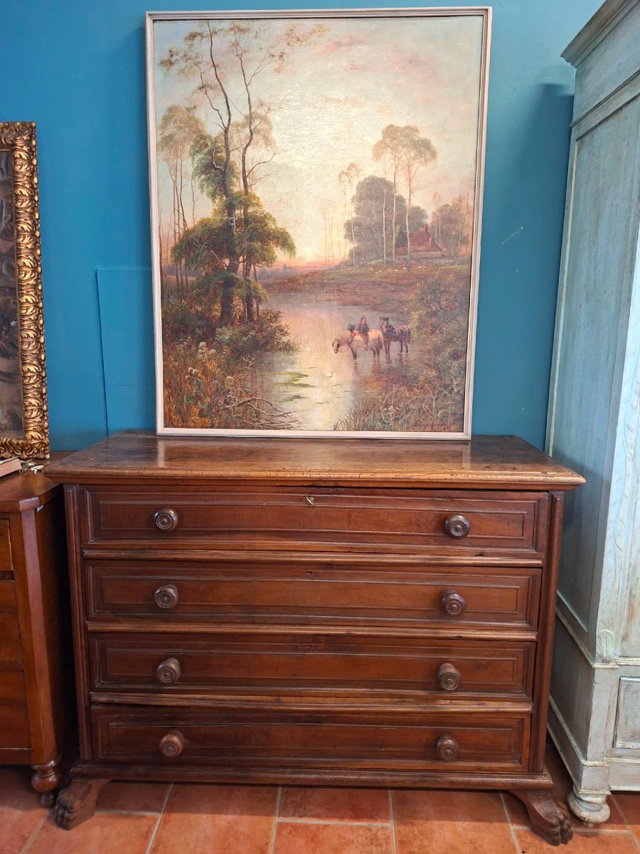 Comò in noce a 4 cassetti del '600