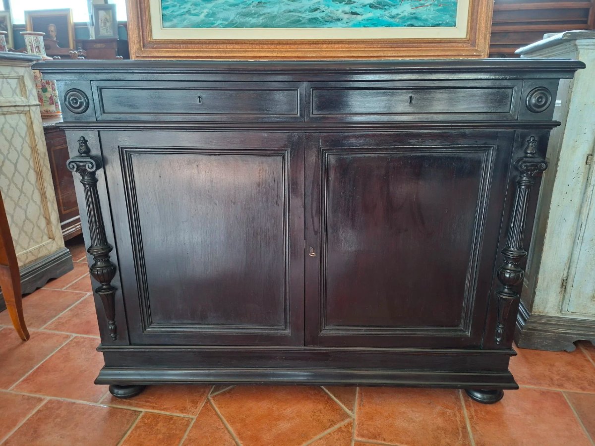 Credenza in mogano ebanizzato in stile Napoleone III-photo-5