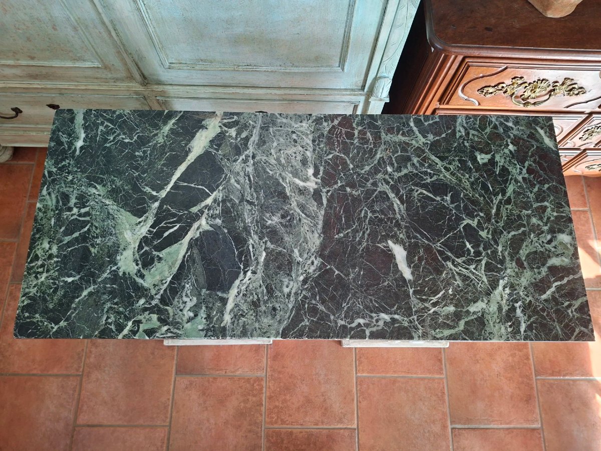 Tavolo da centro, base in gesso e piano in marmo.-photo-3