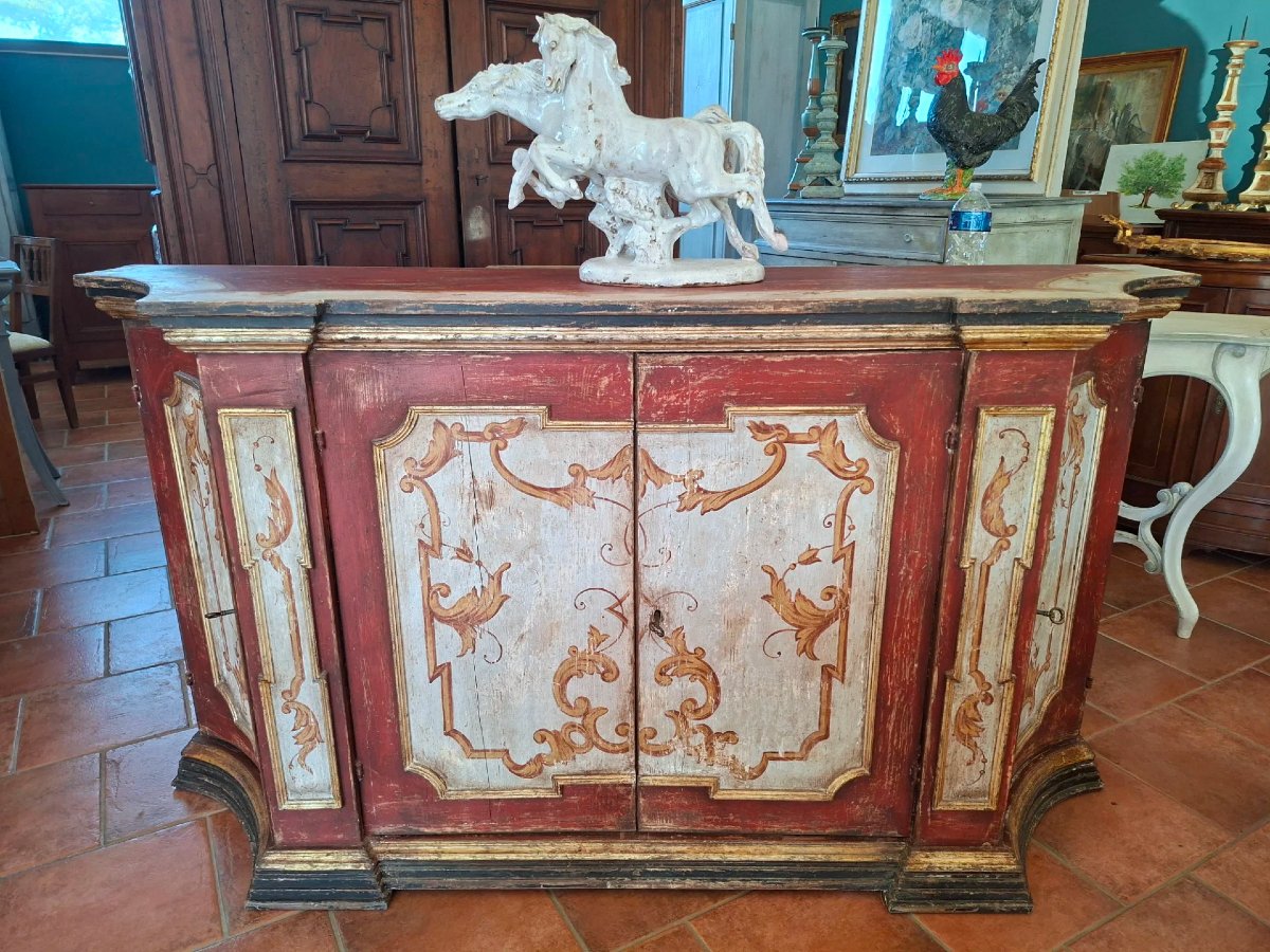 Credenza in stile Settecento dipinta-photo-3