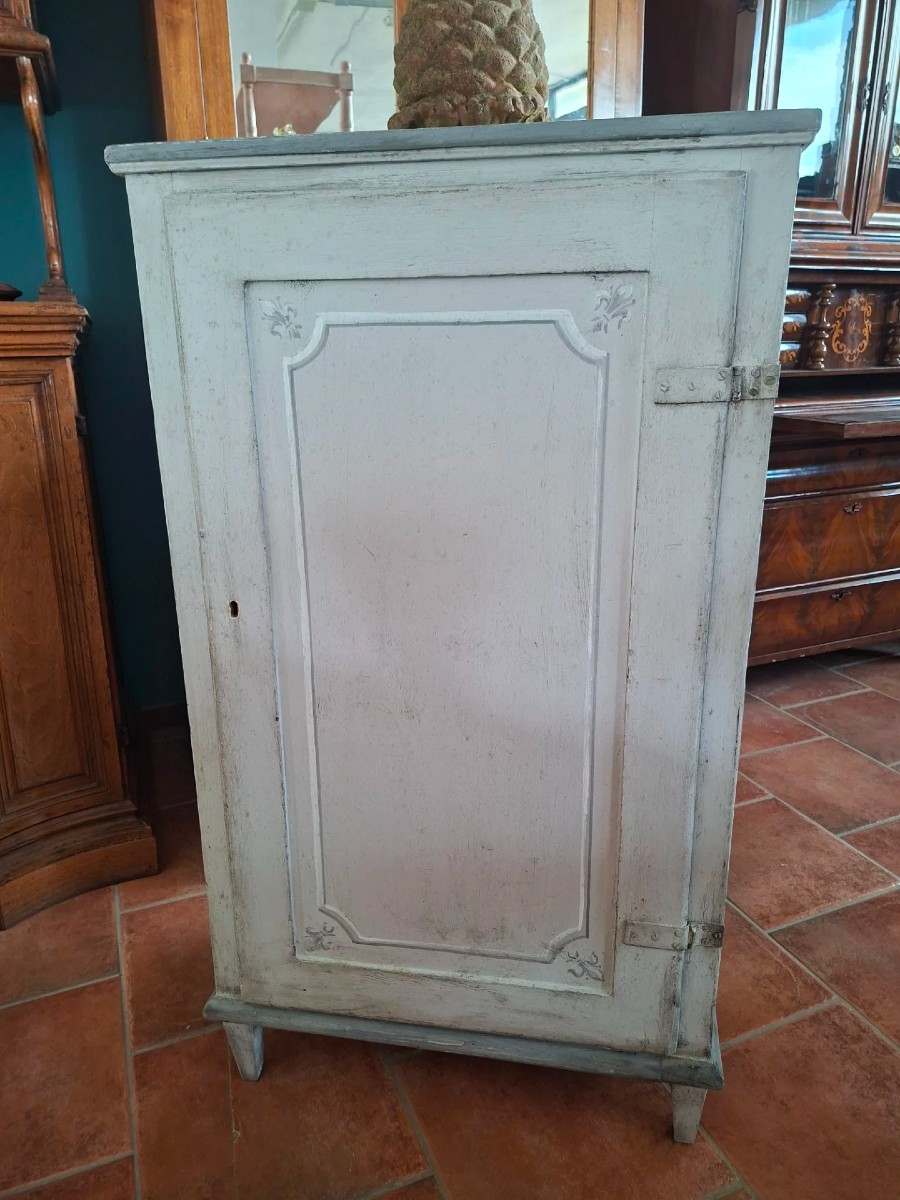  Credenza verticale ad un'anta Luigi XVI dipinta