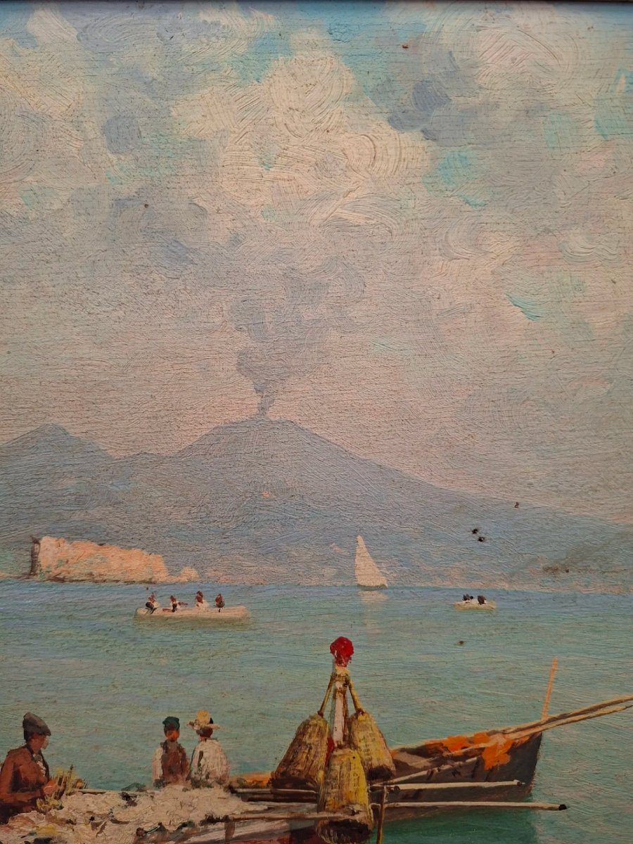Marina napoletana, olio su compensato.-photo-4
