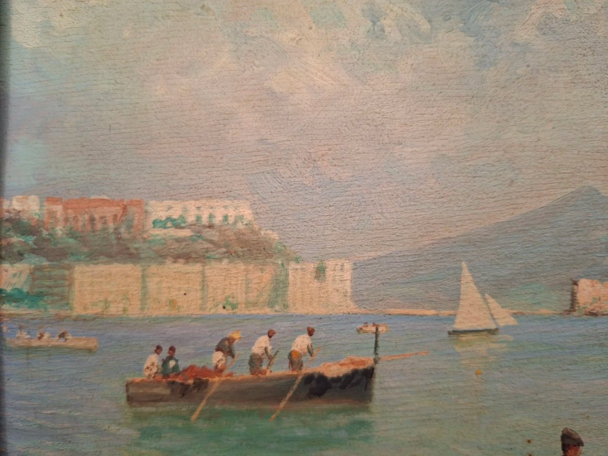 Marina napoletana, olio su compensato.-photo-2