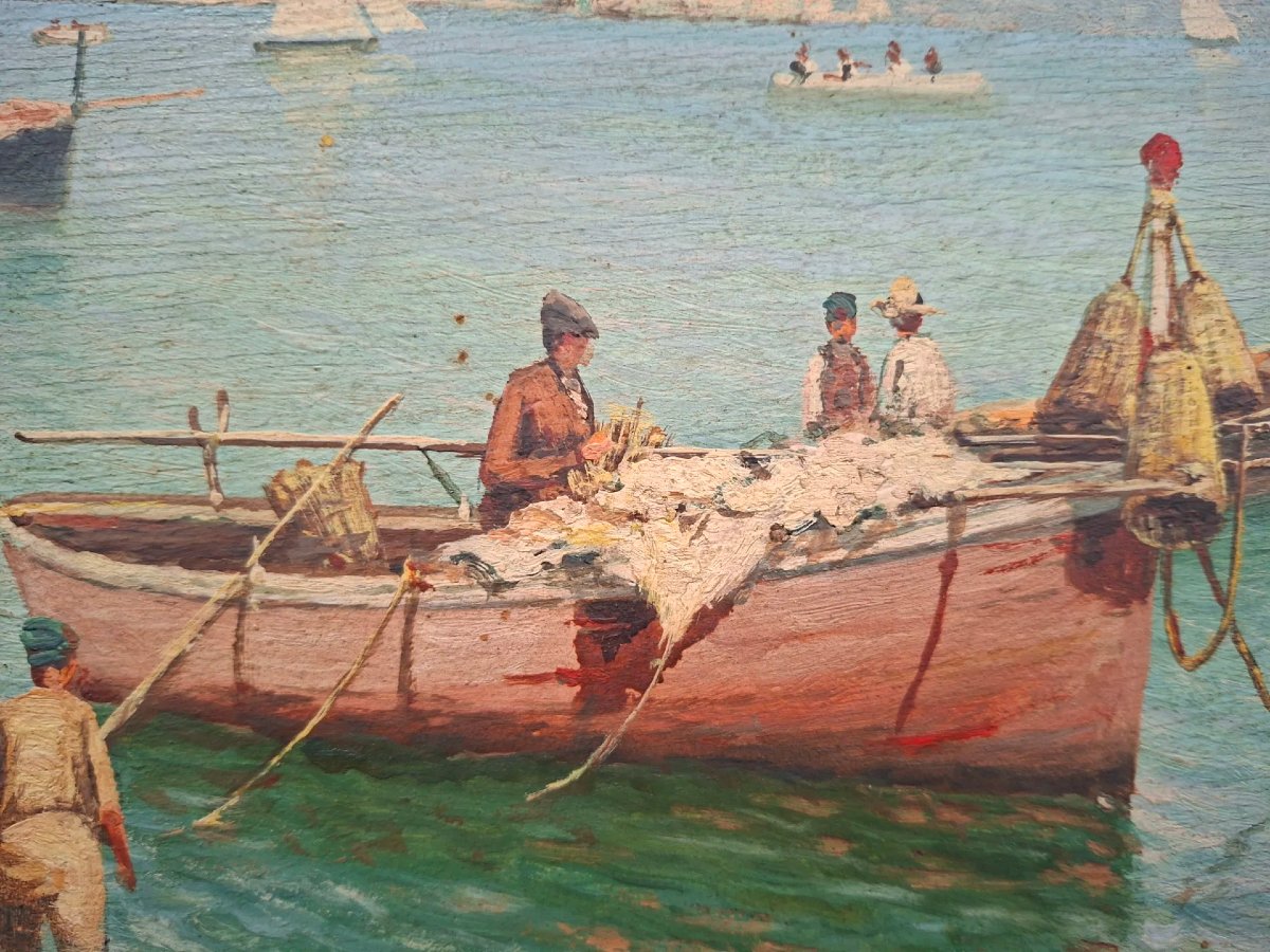 Marina napoletana, olio su compensato.-photo-4