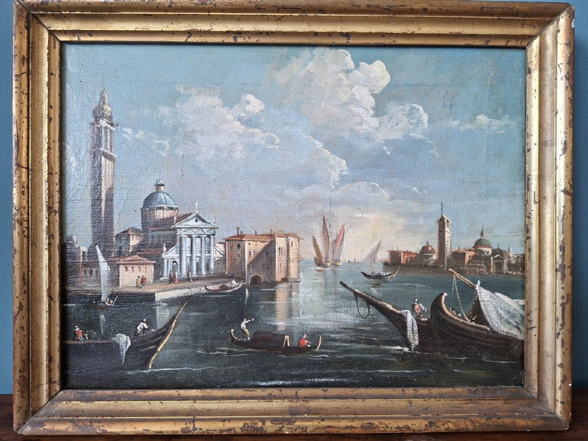Venezia, olio su tela con cornice-photo-2