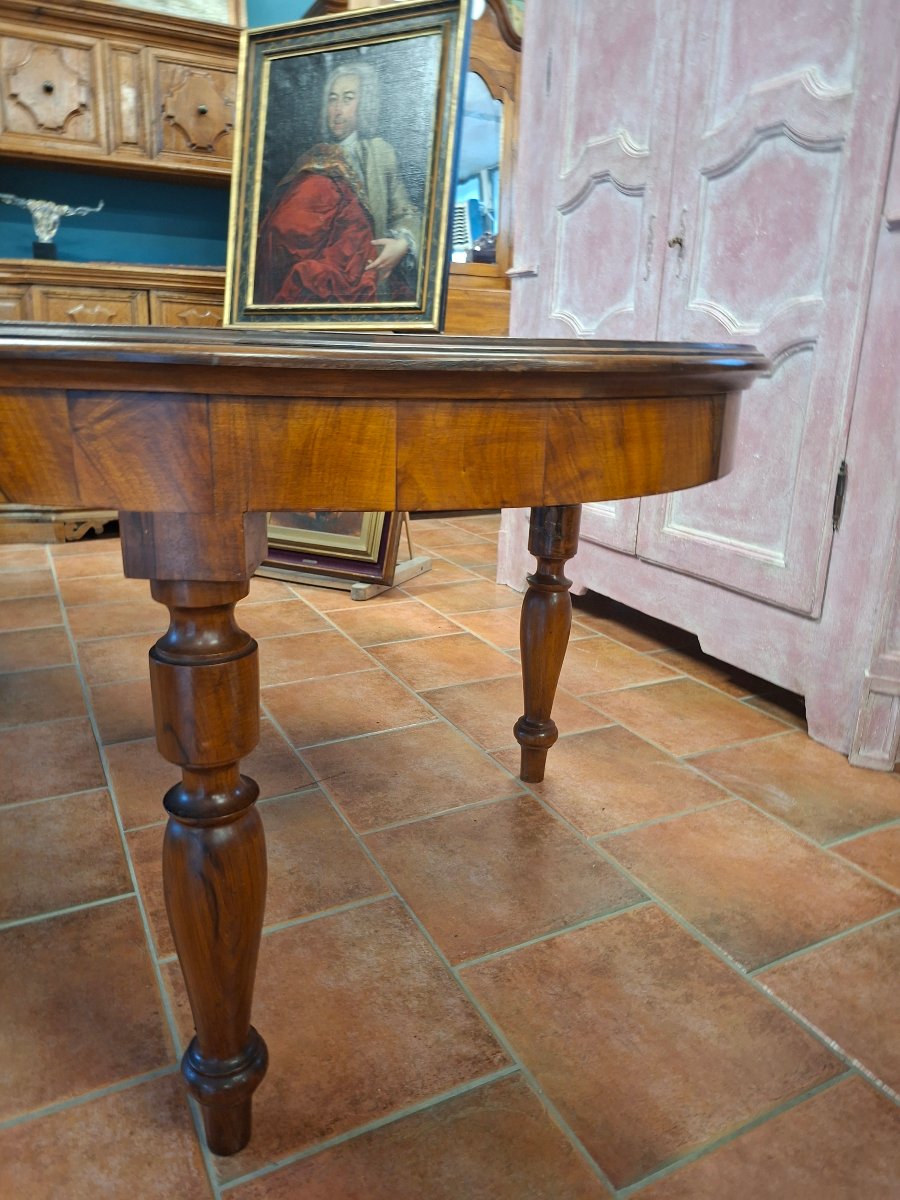 Tavolo ovale allungabile in noce-photo-4