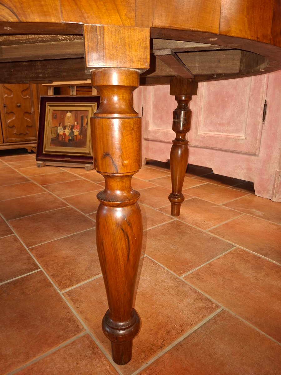 Tavolo ovale allungabile in noce-photo-6