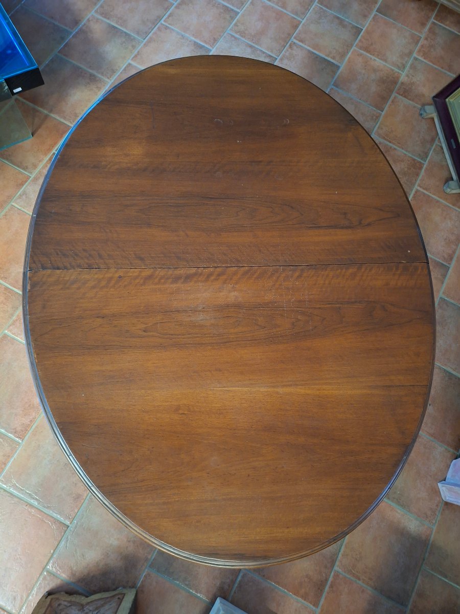 Tavolo ovale allungabile in noce-photo-8
