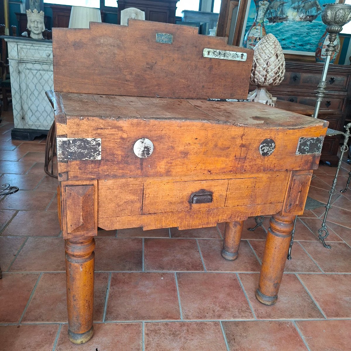 Tavolo da macellaio dell'Ottocento