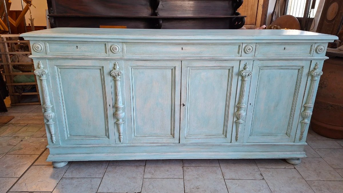 Credenza in stile Napoleone III a 4 ante-photo-4