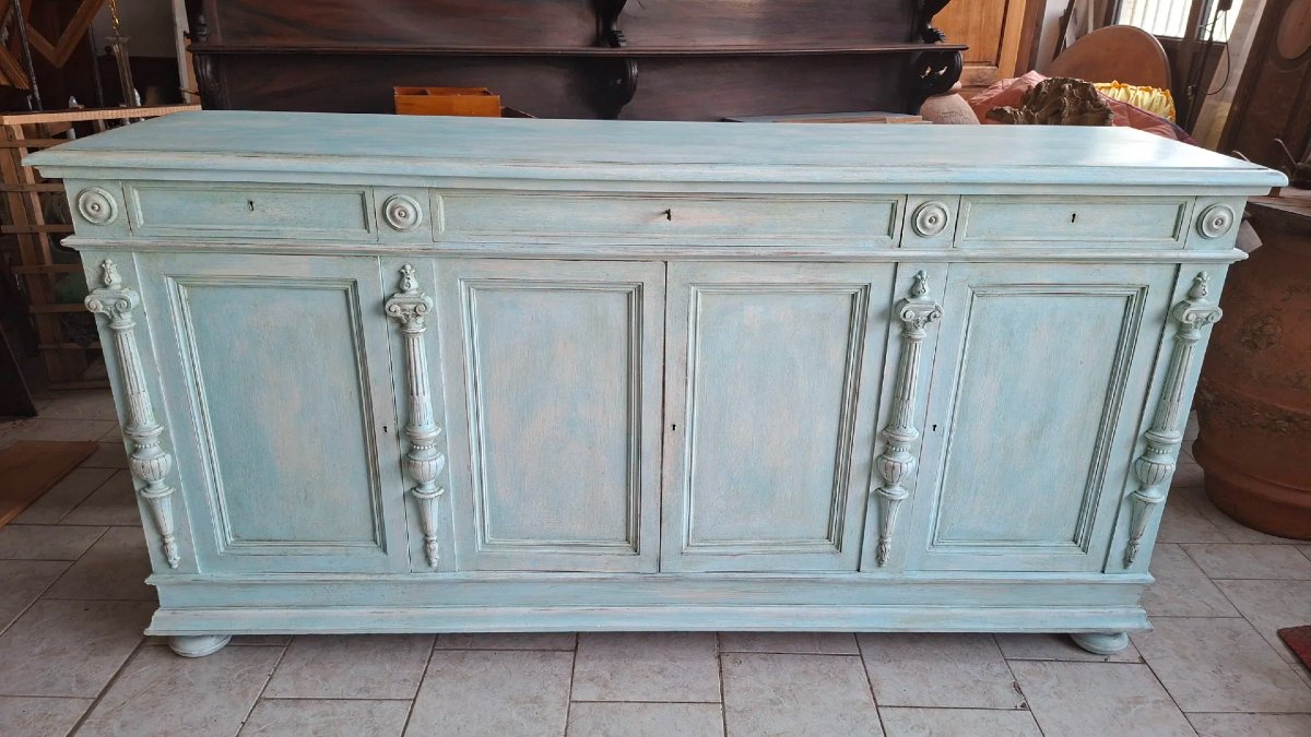 Credenza in stile Napoleone III a 4 ante-photo-5