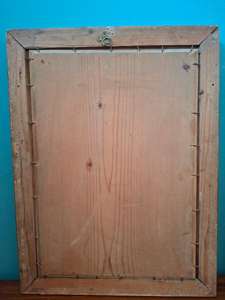 Olio su tavola con cornice con soggetto orientalista-photo-4