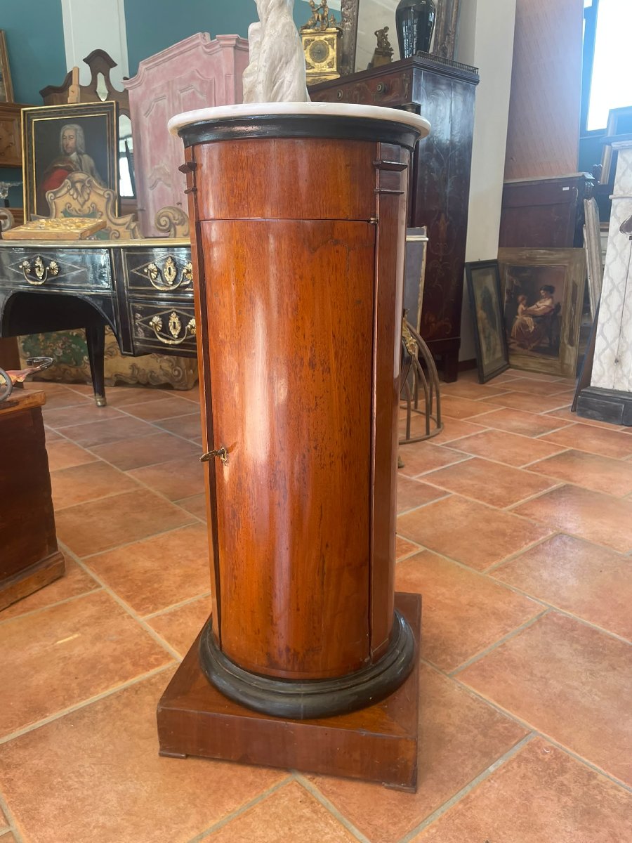 Colonna in mogano con piano in marmo, XIX secolo-photo-2