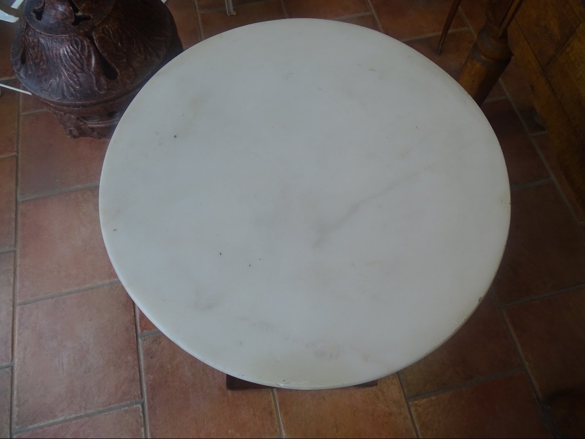 Colonna in mogano con piano in marmo, XIX secolo-photo-3