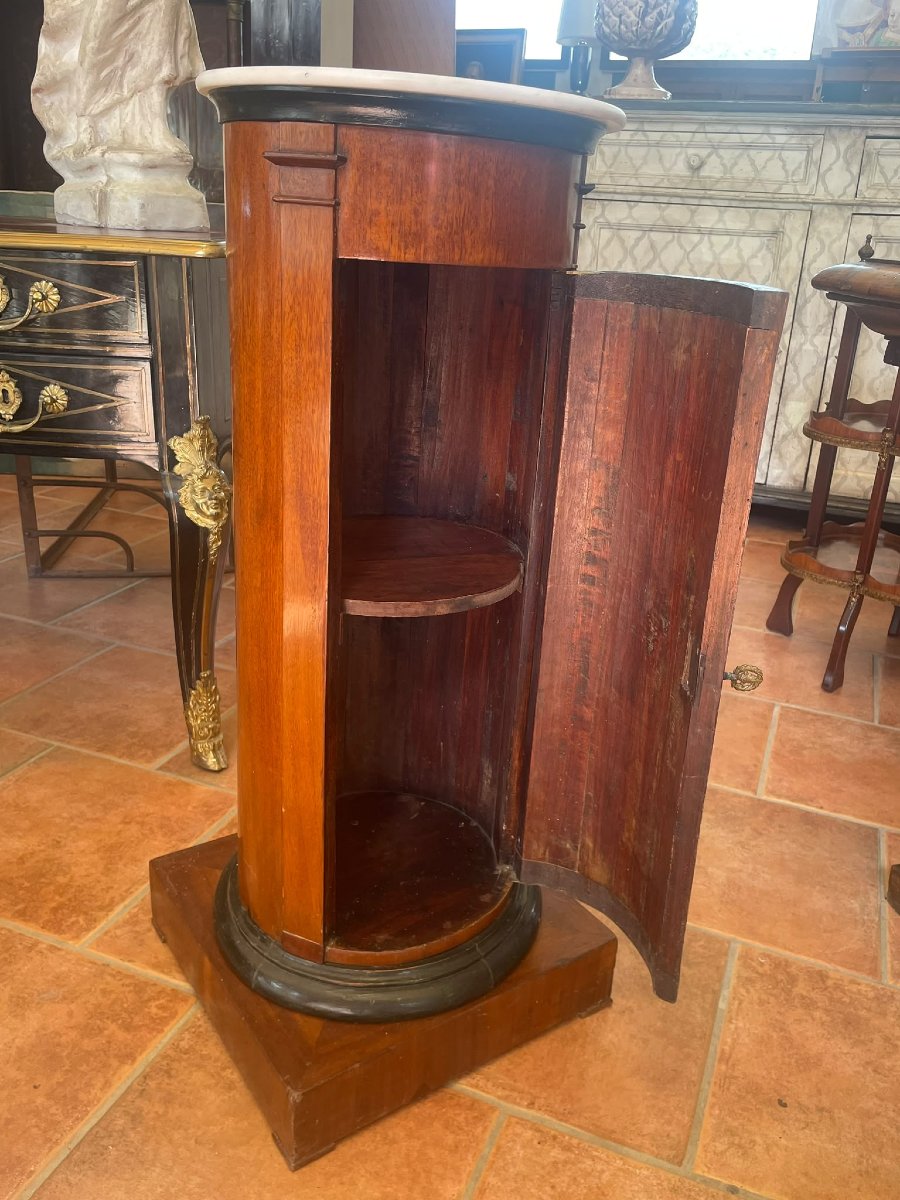 Colonna in mogano con piano in marmo, XIX secolo-photo-1