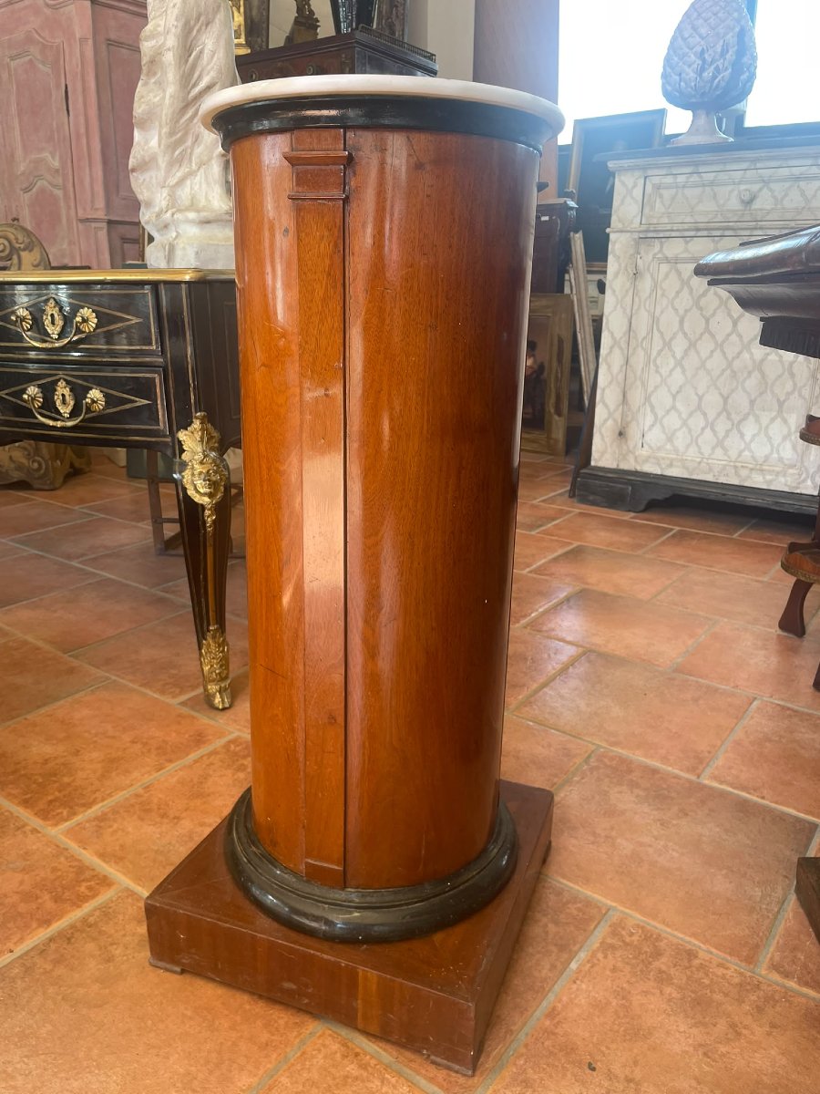 Colonna in mogano con piano in marmo, XIX secolo-photo-3