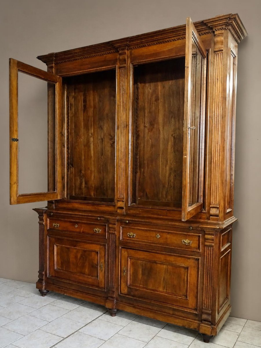 Credenza Libreria Luigi Filippo in Noce – Seconda Metà XIX Secolo-photo-3