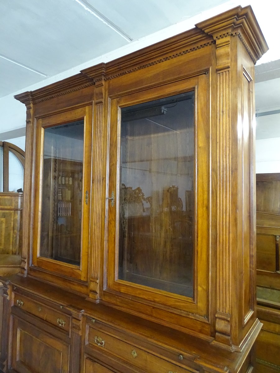 Credenza Libreria Luigi Filippo in Noce – Seconda Metà XIX Secolo-photo-3