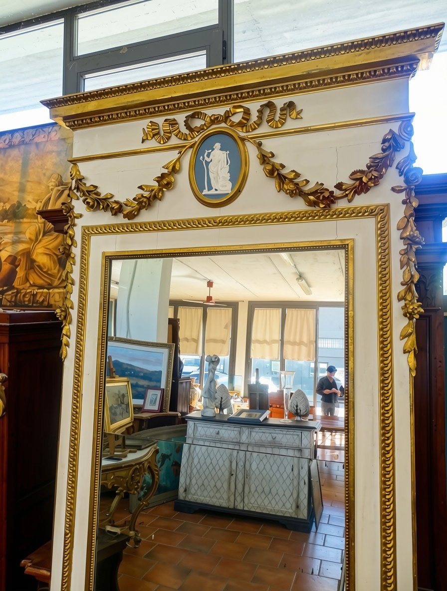 Specchiera da Palazzo Neoclassica in stile Luigi XVI-photo-1